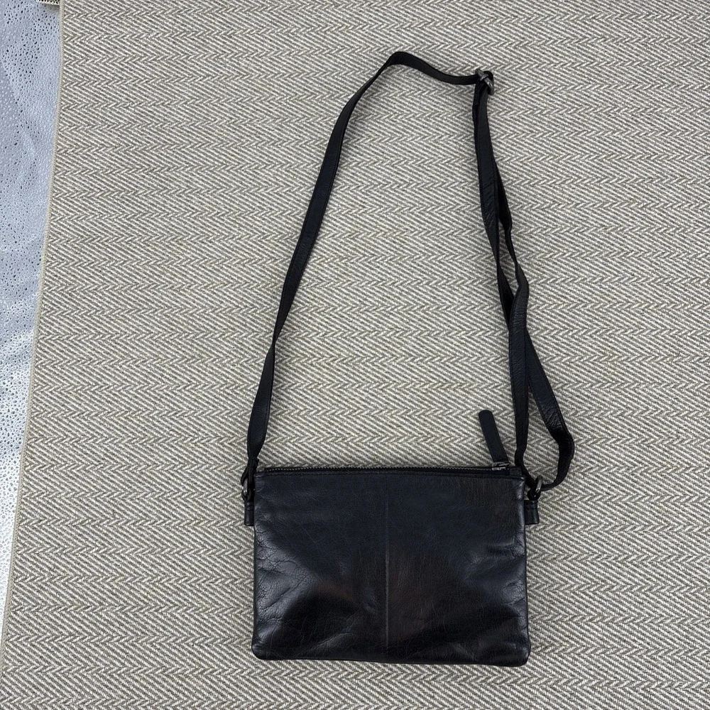 Vilenca Holland Black Genuine Leather Cross Shoulder Bag Purse - Picture 6 of 10